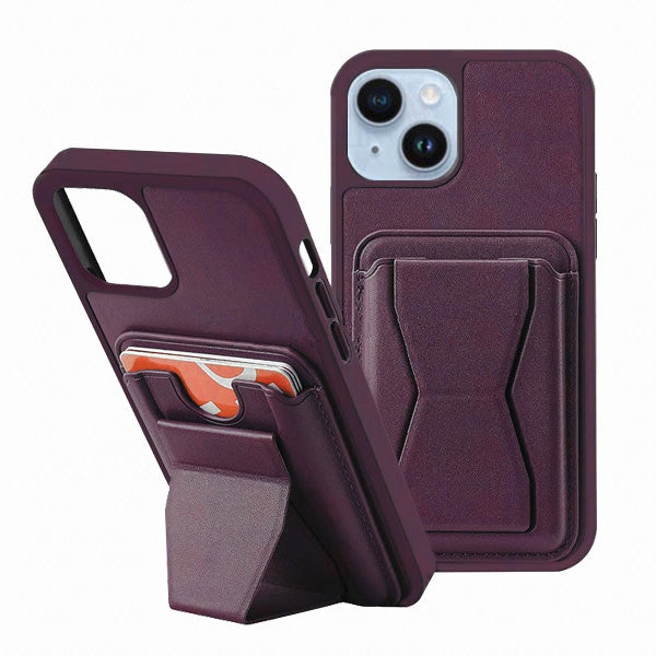 Étui portefeuille avec porte-cartes et béquille pour iPhone 15 Étui portefeuille avec porte-cartes et béquille pour iPhone 15